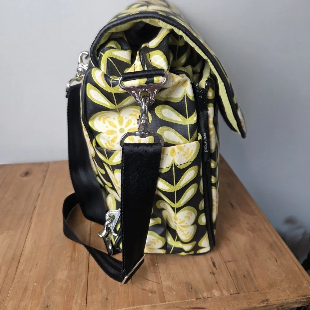 Petunia Pickle Bottom Diaper Bag Backpack Yellow Floral Convertible Baby Bag